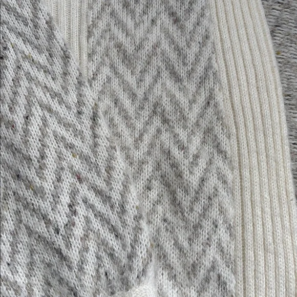 Capriccio |Vintage Off White and Gray Chevron Open-Front Knit Cardigan Sz Medium - Picture 3 of 12
